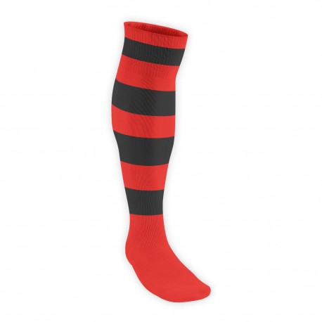 Chaussettes Rugby PRO cerclées Rouge/Noir